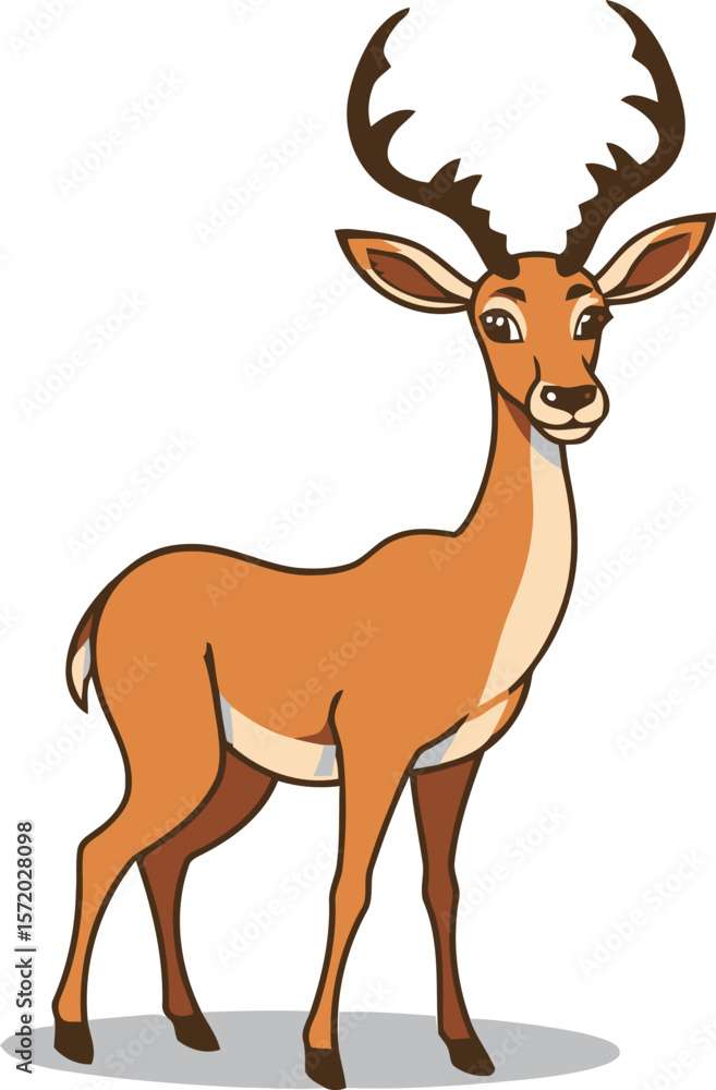 Obraz premium Cute cartoon a illustrator vector antelope