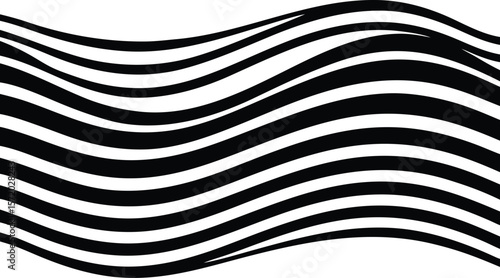 Photo of a black and white abstract wave pattern creating a dynamic and modern background