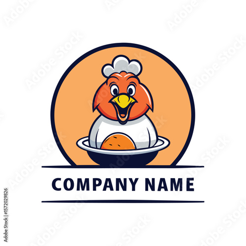 Happy chef chicken logo
