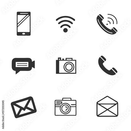 Communication technology icons set