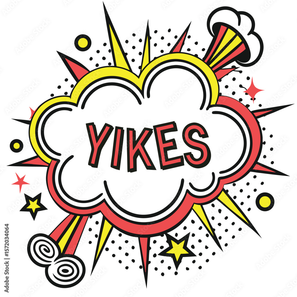 Obraz premium Comic speech bubble with text yikes