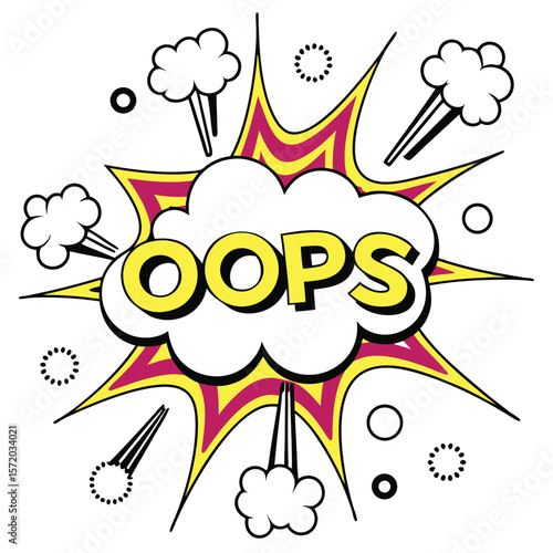 Comic speech bubble oops illustration