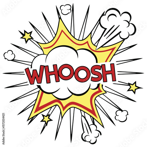 Comic style whoosh explosion graphic