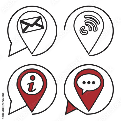 Free Download Communication and location icons set - GFXLoad