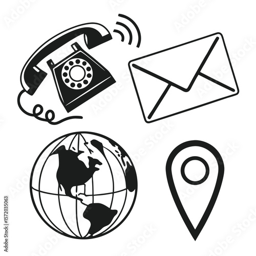 Communication icons global reach