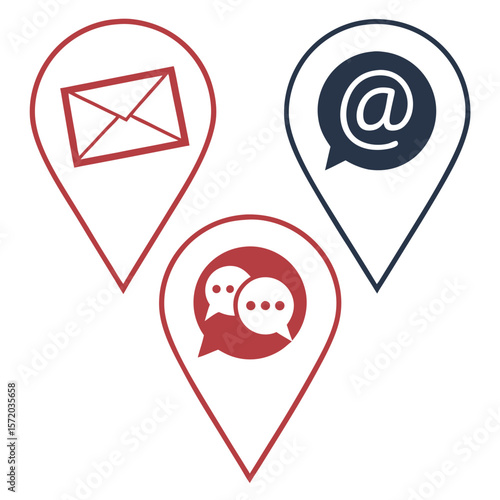 Communication icons on map pins