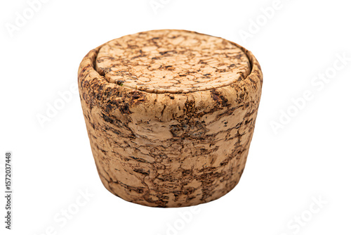 3D Render a corked container with a lid on a white surface