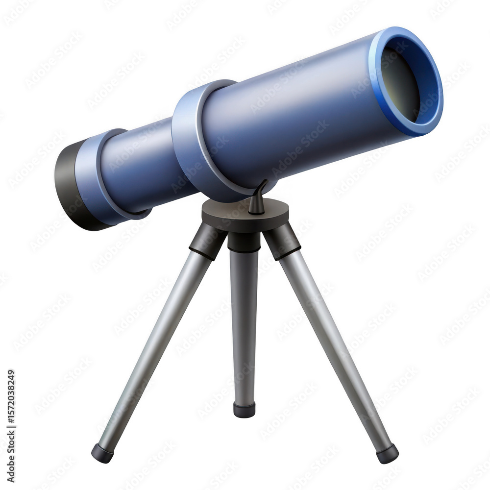 3d realistic blue telescope on tripod isolated on transparent background 3d realistic blue telescope on tripod isolated on transparent background