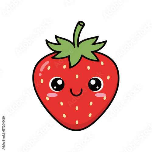 Cheerful Cartoon Strawberry Illustration