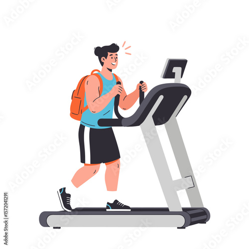 Treadmill Workout: Healthy Lifestyle Illustration