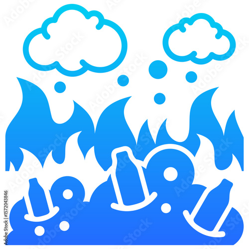 Waste Incineration Pollution Icon
