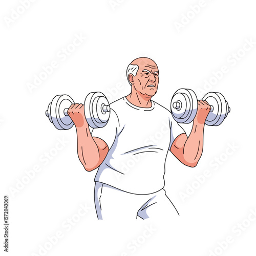 Senior Strength: Active Aging with Dumbbells Illustration