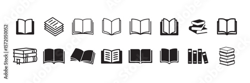 Simple black book  icon, book symbol, Library symbol  Education sign, vector illustration eps 10.