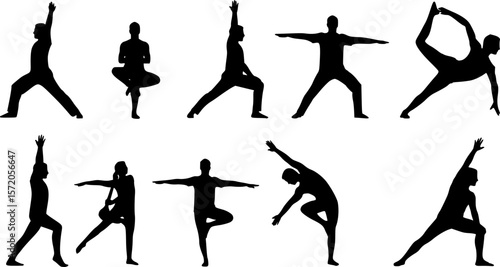 Man Yoga silhouette vector
