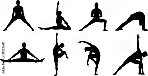 Man Yoga silhouette vector
