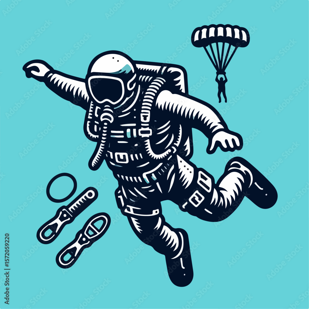 sky diver vector illustration sky diver vector illustration