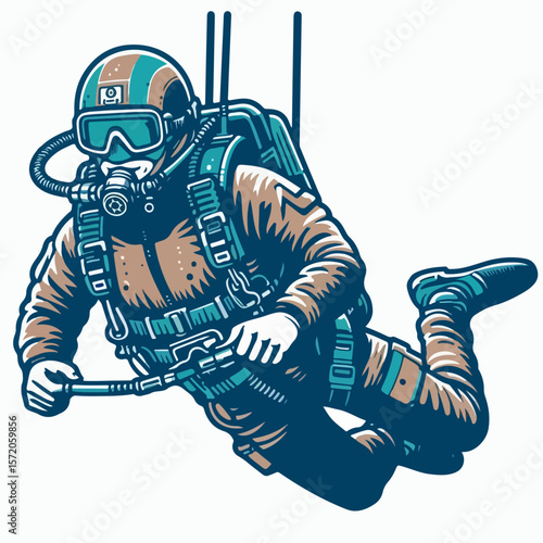 sky diver vector illustration