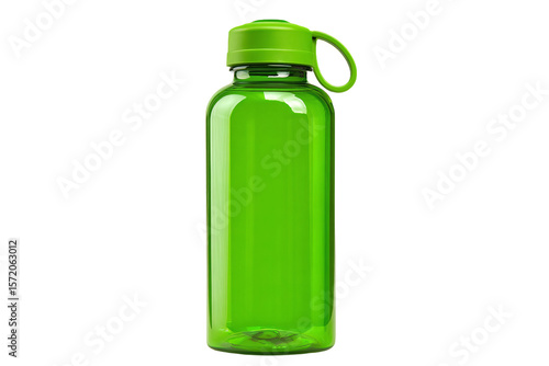 3D Render a green water bottle with a green lid