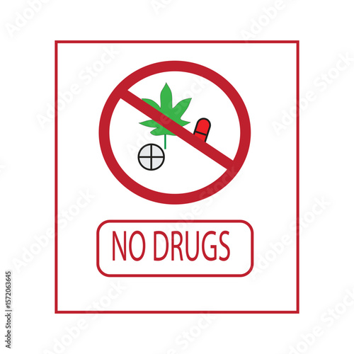 prohibited drug use sign vector illustration prohibited from buying or using drugs carelessly