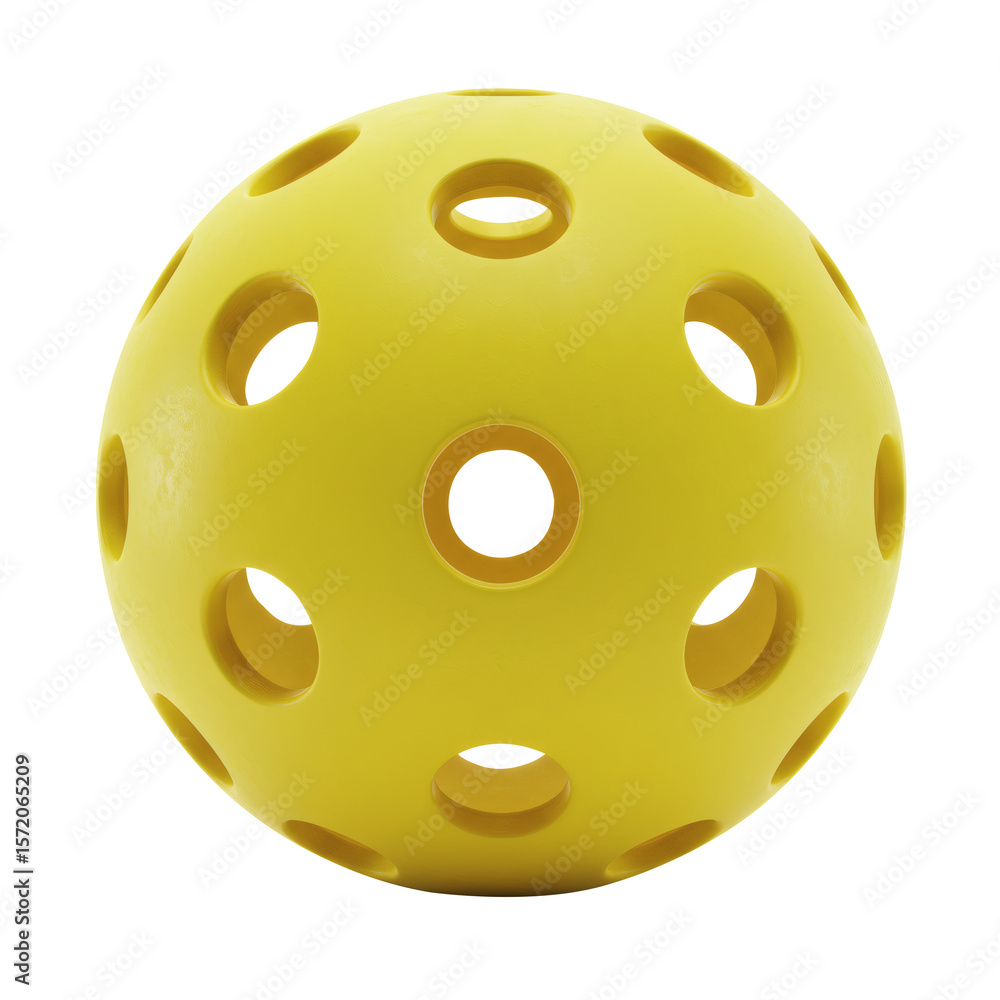 Fototapeta premium Yellow Pickleball Ball Sport Equipment Game Recreation Fitness Exercise Outdoor Paddle