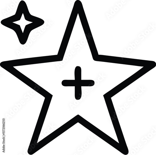 A star with a plus sign adds to favorites and marks quality content