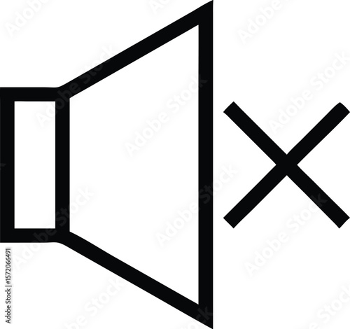 A speaker icon with a cross indicates the sound is muted or turned off