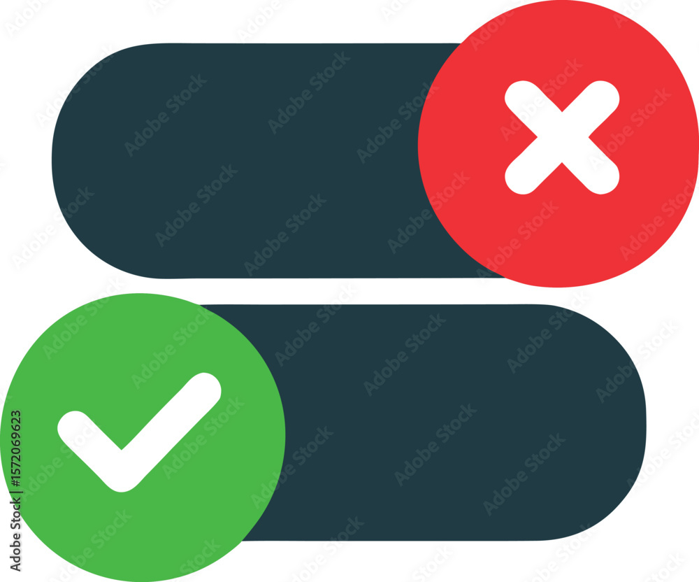 Fototapeta premium accept and cancel buttons checkmark wrong