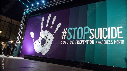 Stop Suicide Awareness Handprint Graphic suicide prevention