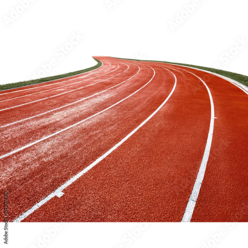 Red Running Track Curve on Transparent Background