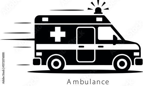 Ambulance vector illustration emergency medical service icon transportation vehicle design