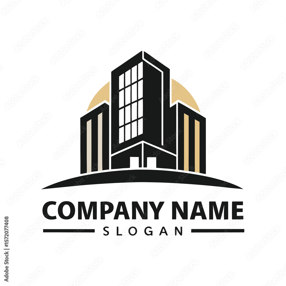 Naklejka premium Modern building logo design