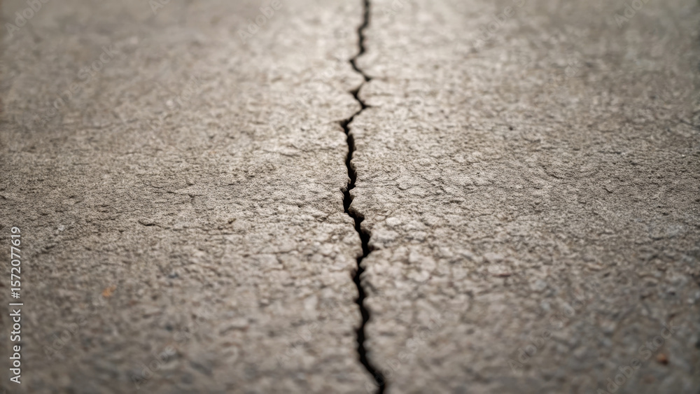 Obraz premium Cracked foundation reveals significant problem in structure, highlighting need for repair and maintenance to ensure safety and stability