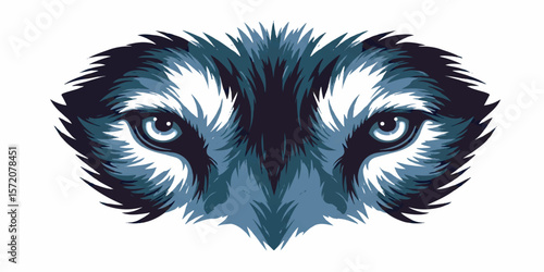 Striking vector illustration of wolf eyes with a sharp and intense gaze