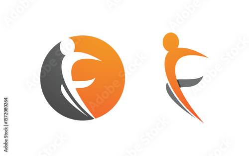 Healthy life Human fit sport logo sign illustration v.352