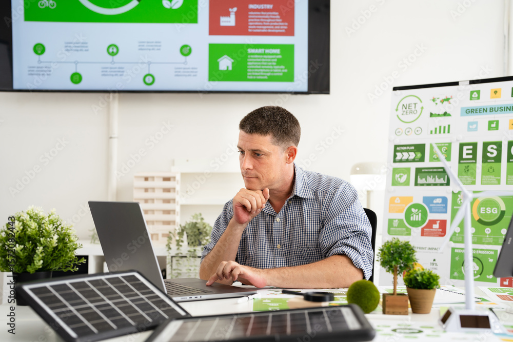 People in Modern corporate work on renewable energy to representing ESG Enviromental, Social, Governance business regulation changes. People in Modern corporate work on renewable energy to representing ESG Enviromental, Social, Governance business regulation changes.