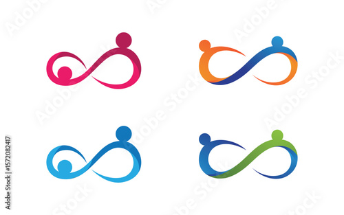 Human care Love adoption group network and social logo design v.53