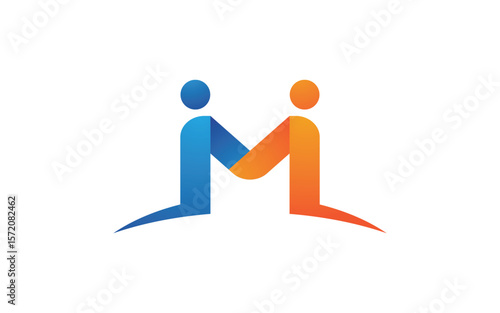 Human care Love adoption group network and social logo design v.52