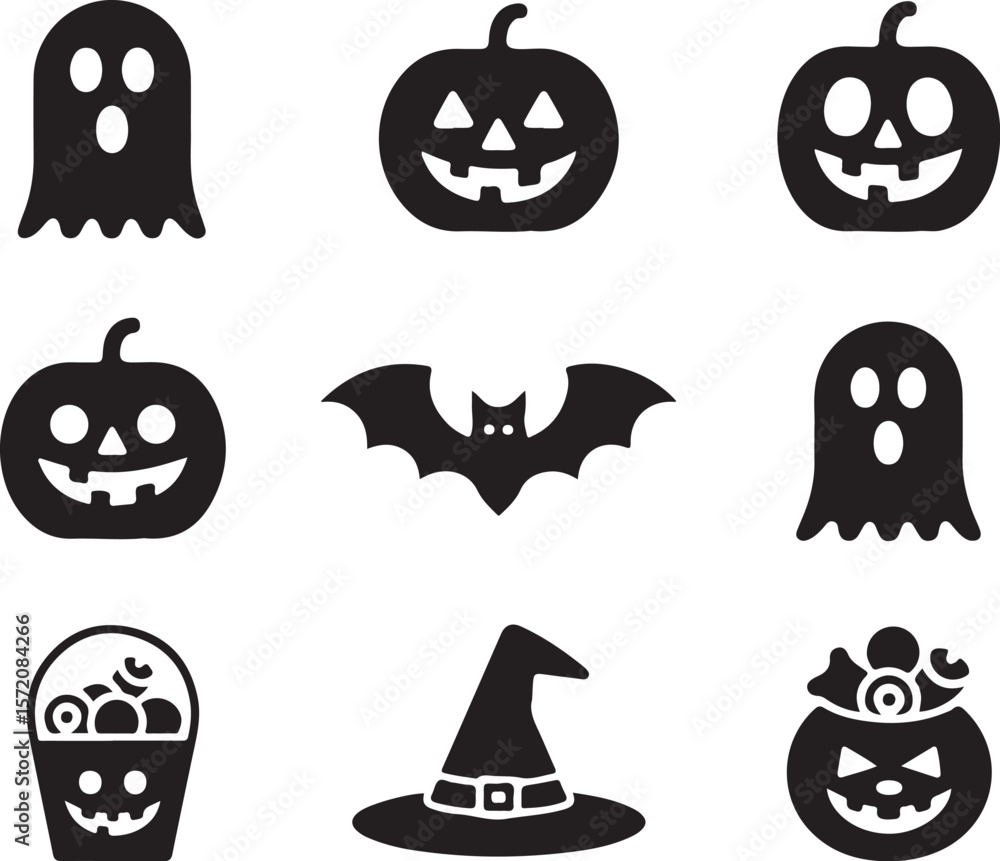 Halloween Party Icons Bundle | Jack-O’-Lantern, Ghosts & Spiders
Halloween Party Icons Bundle | Jack-O’-Lantern, Ghosts & Spiders