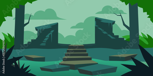 Enigmatic Jungle Ruins A Mysterious Stairway to Ancient Secrets