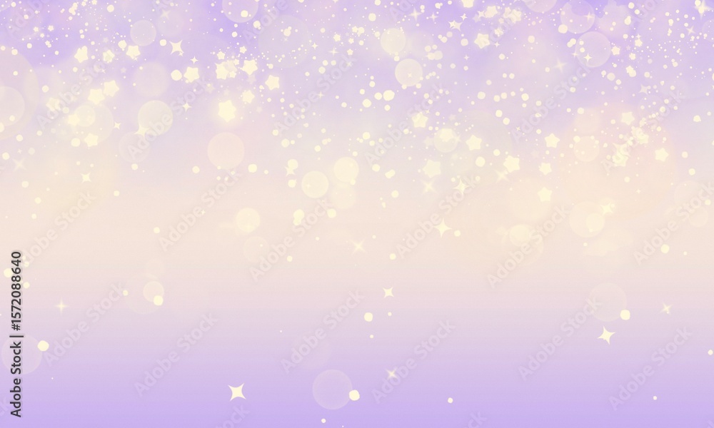 Fototapeta premium Pastel Gradient Background Stars And Bokeh Glitter Abstract Shape