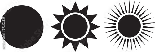  silhouette of a black and white sun