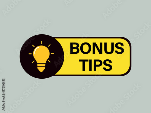 Quick Tips & Helpful Suggestions Vector Illustration – Lightbulb Idea, Advice Speech Bubble, Creative Sticker for Web, Blog, Education