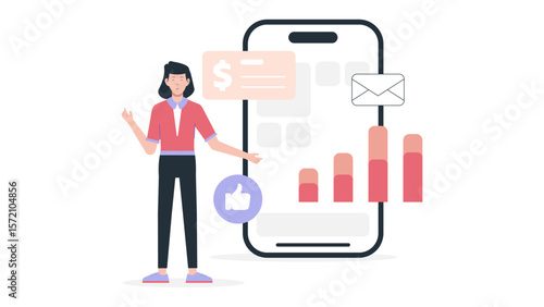 CEO Sharing Growth Vision with Stakeholders flat vector illustration