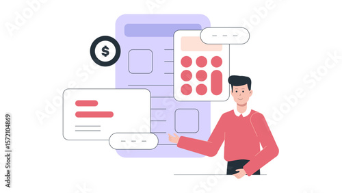 HR Lead Setting Up Remote Work Policies flat vector illustration