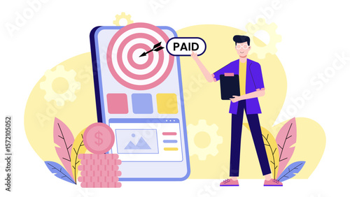 CEO Sharing Growth Vision with Stakeholders flat vector illustration