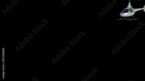 3d render Helicopter Flying in the Air animation