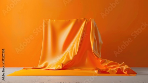 Bright orange seamless backdrop with smooth surface and plenty of copy space for marketing or product shots