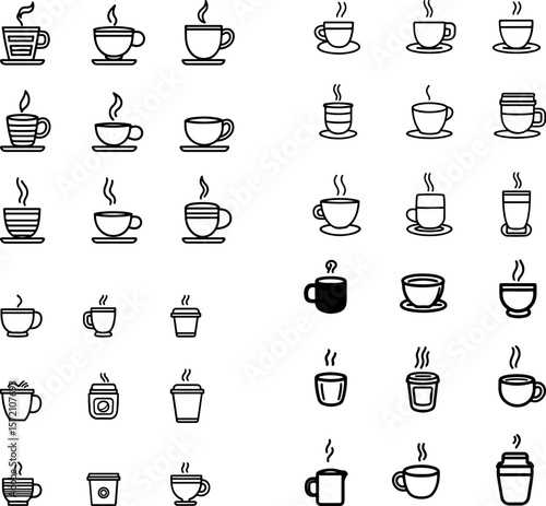 americano icons, americano illustration, americano vector, Italian coffee, classic americano, black coffee, hot americano, iced americano, strong americano, bold americano, fresh americ