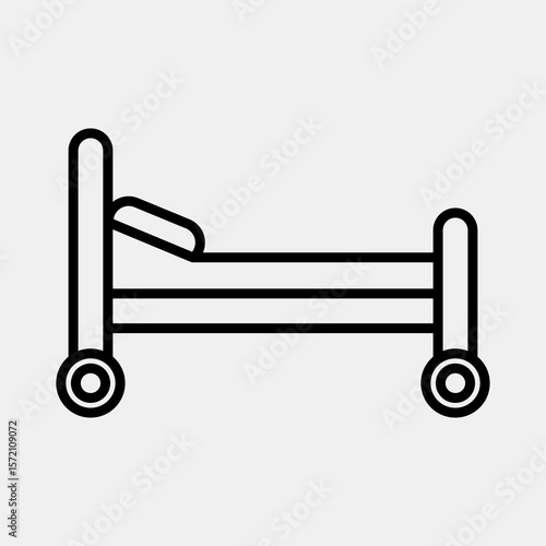 Icon bed. Medical elements. Icon in line style.
