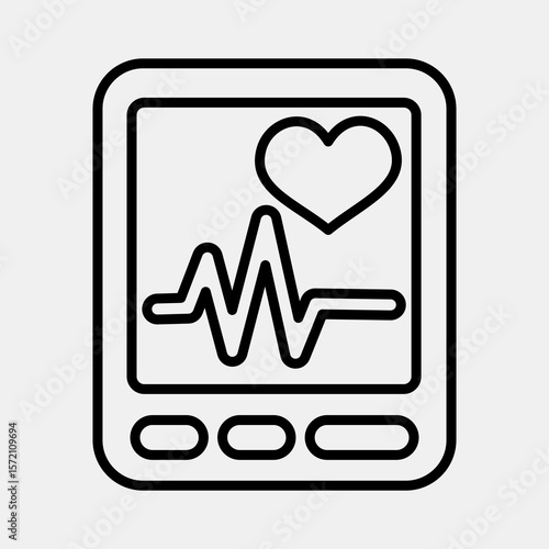 Icon heart rate. Medical elements. Icon in line style.